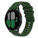Bracelet de montre en silicone 20mm ondulé à points cousus, pour Samsung Galaxy Watch 5 40 / 44mm, pour Samsung Galaxy Watch 5 Pro 45mm, pour Samsung Galaxy Watch 4 40 / 44mm, pour Samsung Galaxy Watch 4 Classic 42 / 46mm