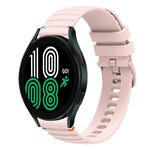 Bracelet de montre en silicone 20mm ondulé à points cousus, pour Samsung Galaxy Watch 5 40 / 44mm, pour Samsung Galaxy Watch 5 Pro 45mm, pour Samsung Galaxy Watch 4 40 / 44mm, pour Samsung Galaxy Watch 4 Classic 42 / 46mm
