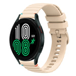 Bracelet de montre en silicone 20mm ondulé à points cousus, pour Samsung Galaxy Watch 5 40 / 44mm, pour Samsung Galaxy Watch 5 Pro 45mm, pour Samsung Galaxy Watch 4 40 / 44mm, pour Samsung Galaxy Watch 4 Classic 42 / 46mm