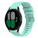 Bracelet de montre en silicone 20mm ondulé à points cousus, pour Samsung Galaxy Watch 5 40 / 44mm, pour Samsung Galaxy Watch 5 Pro 45mm, pour Samsung Galaxy Watch 4 40 / 44mm, pour Samsung Galaxy Watch 4 Classic 42 / 46mm