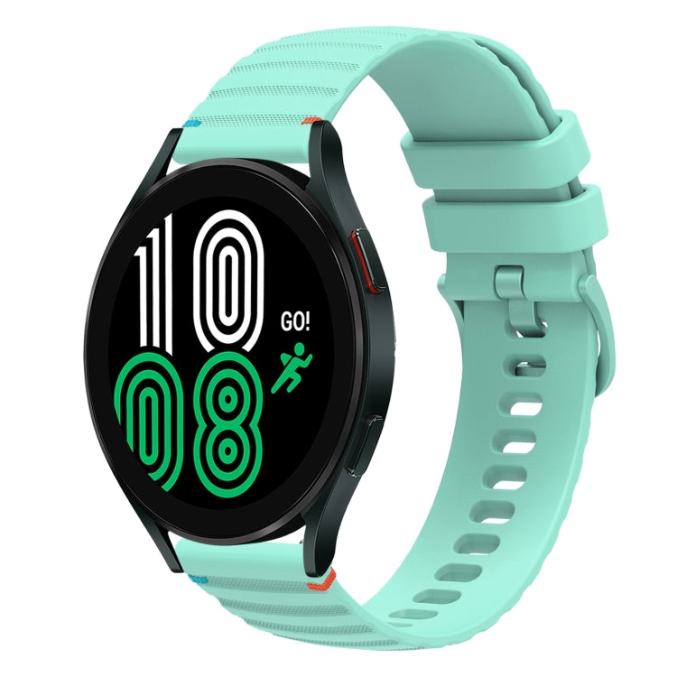 Bracelet de montre en silicone 20mm ondulé à points cousus, pour Samsung Galaxy Watch 5 40 / 44mm, pour Samsung Galaxy Watch 5 Pro 45mm, pour Samsung Galaxy Watch 4 40 / 44mm, pour Samsung Galaxy Watch 4 Classic 42 / 46mm