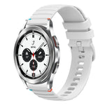 Bracelet de montre en silicone 20mm ondulé à points cousus, pour Samsung Galaxy Watch 5 40 / 44mm, pour Samsung Galaxy Watch 5 Pro 45mm, pour Samsung Galaxy Watch 4 40 / 44mm, pour Samsung Galaxy Watch 4 Classic 42 / 46mm