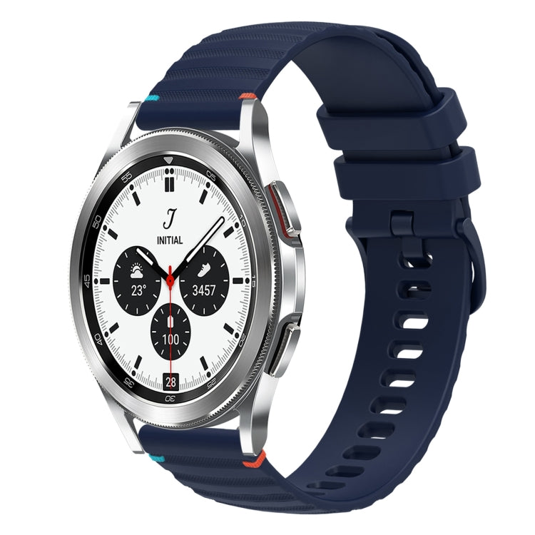 Bracelet de montre en silicone 20mm ondulé à points cousus, pour Samsung Galaxy Watch 5 40 / 44mm, pour Samsung Galaxy Watch 5 Pro 45mm, pour Samsung Galaxy Watch 4 40 / 44mm, pour Samsung Galaxy Watch 4 Classic 42 / 46mm
