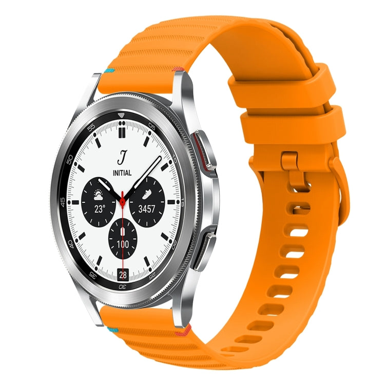 Bracelet de montre en silicone 20mm ondulé à points cousus, pour Samsung Galaxy Watch 5 40 / 44mm, pour Samsung Galaxy Watch 5 Pro 45mm, pour Samsung Galaxy Watch 4 40 / 44mm, pour Samsung Galaxy Watch 4 Classic 42 / 46mm
