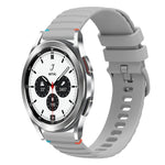 Bracelet de montre en silicone 20mm ondulé à points cousus, pour Samsung Galaxy Watch 5 40 / 44mm, pour Samsung Galaxy Watch 5 Pro 45mm, pour Samsung Galaxy Watch 4 40 / 44mm, pour Samsung Galaxy Watch 4 Classic 42 / 46mm