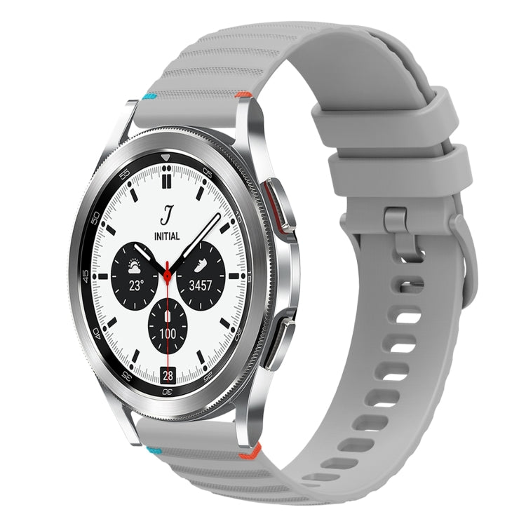 Bracelet de montre en silicone 20mm ondulé à points cousus, pour Samsung Galaxy Watch 5 40 / 44mm, pour Samsung Galaxy Watch 5 Pro 45mm, pour Samsung Galaxy Watch 4 40 / 44mm, pour Samsung Galaxy Watch 4 Classic 42 / 46mm