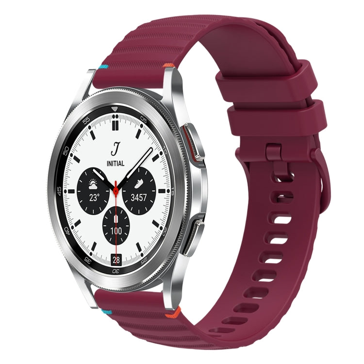 Bracelet de montre en silicone 20mm ondulé à points cousus, pour Samsung Galaxy Watch 5 40 / 44mm, pour Samsung Galaxy Watch 5 Pro 45mm, pour Samsung Galaxy Watch 4 40 / 44mm, pour Samsung Galaxy Watch 4 Classic 42 / 46mm