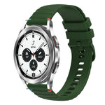 Bracelet de montre en silicone 20mm ondulé à points cousus, pour Samsung Galaxy Watch 5 40 / 44mm, pour Samsung Galaxy Watch 5 Pro 45mm, pour Samsung Galaxy Watch 4 40 / 44mm, pour Samsung Galaxy Watch 4 Classic 42 / 46mm