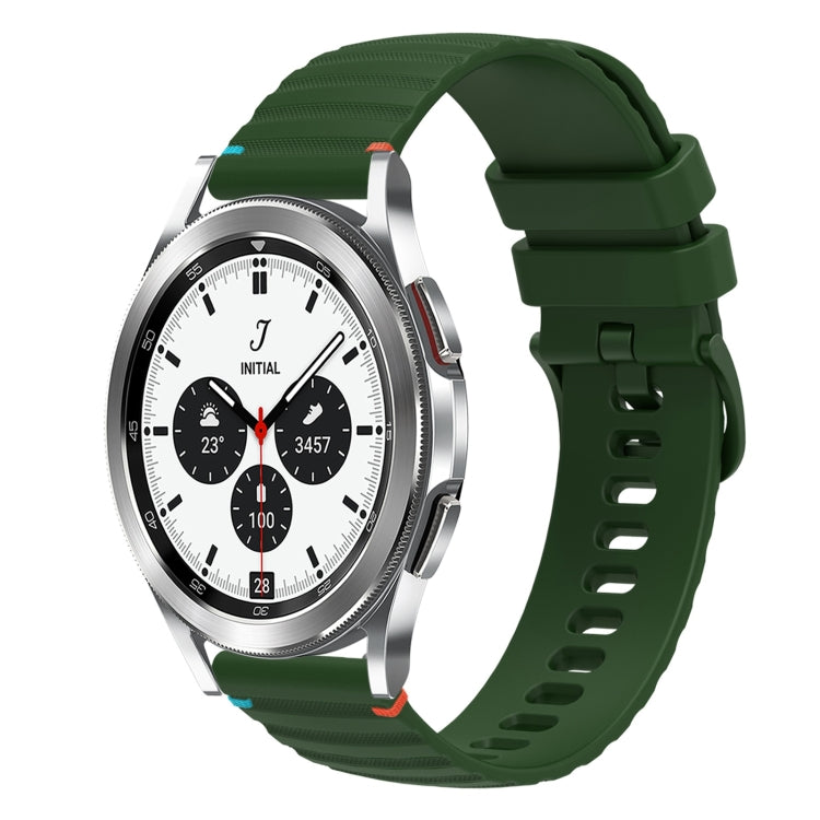 Bracelet de montre en silicone 20mm ondulé à points cousus, pour Samsung Galaxy Watch 5 40 / 44mm, pour Samsung Galaxy Watch 5 Pro 45mm, pour Samsung Galaxy Watch 4 40 / 44mm, pour Samsung Galaxy Watch 4 Classic 42 / 46mm