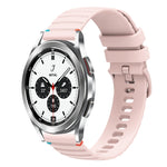 Bracelet de montre en silicone 20mm ondulé à points cousus, pour Samsung Galaxy Watch 5 40 / 44mm, pour Samsung Galaxy Watch 5 Pro 45mm, pour Samsung Galaxy Watch 4 40 / 44mm, pour Samsung Galaxy Watch 4 Classic 42 / 46mm