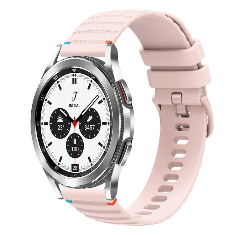 Bracelet de montre en silicone 20mm ondulé à points cousus, pour Samsung Galaxy Watch 5 40 / 44mm, pour Samsung Galaxy Watch 5 Pro 45mm, pour Samsung Galaxy Watch 4 40 / 44mm, pour Samsung Galaxy Watch 4 Classic 42 / 46mm