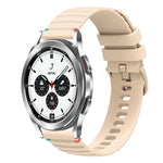 Bracelet de montre en silicone 20mm ondulé à points cousus, pour Samsung Galaxy Watch 5 40 / 44mm, pour Samsung Galaxy Watch 5 Pro 45mm, pour Samsung Galaxy Watch 4 40 / 44mm, pour Samsung Galaxy Watch 4 Classic 42 / 46mm