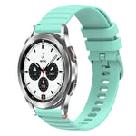 Bracelet de montre en silicone 20mm ondulé à points cousus, pour Samsung Galaxy Watch 5 40 / 44mm, pour Samsung Galaxy Watch 5 Pro 45mm, pour Samsung Galaxy Watch 4 40 / 44mm, pour Samsung Galaxy Watch 4 Classic 42 / 46mm