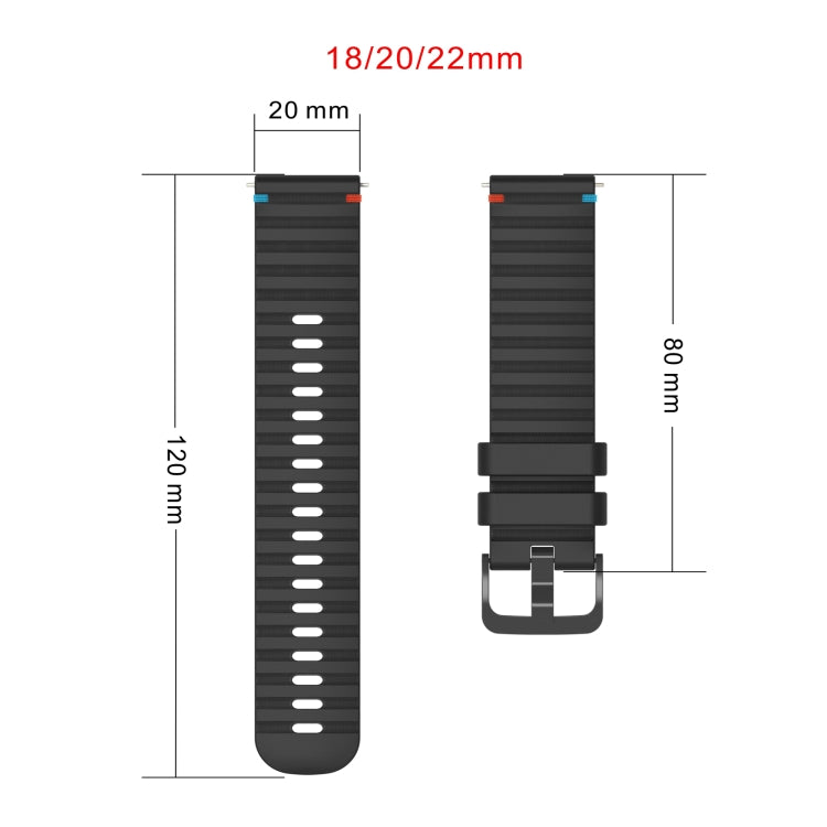 Bracelet de montre en silicone ondulé à points cousus 20mm, pour Samsung Galaxy Watch FE 40mm, pour Samsung Galaxy Watch 7 40 / 44mm, pour Samsung Galaxy Watch 6 Classic 43 / 47mm, pour Samsung Galaxy Watch 6 40 / 44mm
