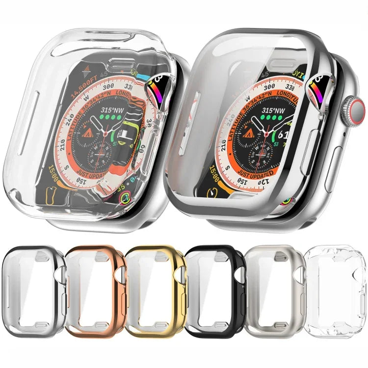 Boîtier de montre en TPU plaqué, compatible avec Apple Watch Series 11/10 46 mm et Apple Watch Series 11/10 42 mm.