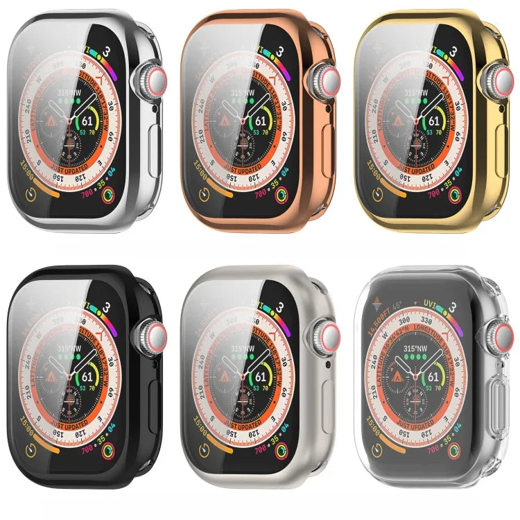 Boîtier de montre en TPU plaqué, compatible avec Apple Watch Series 11/10 46 mm et Apple Watch Series 11/10 42 mm.