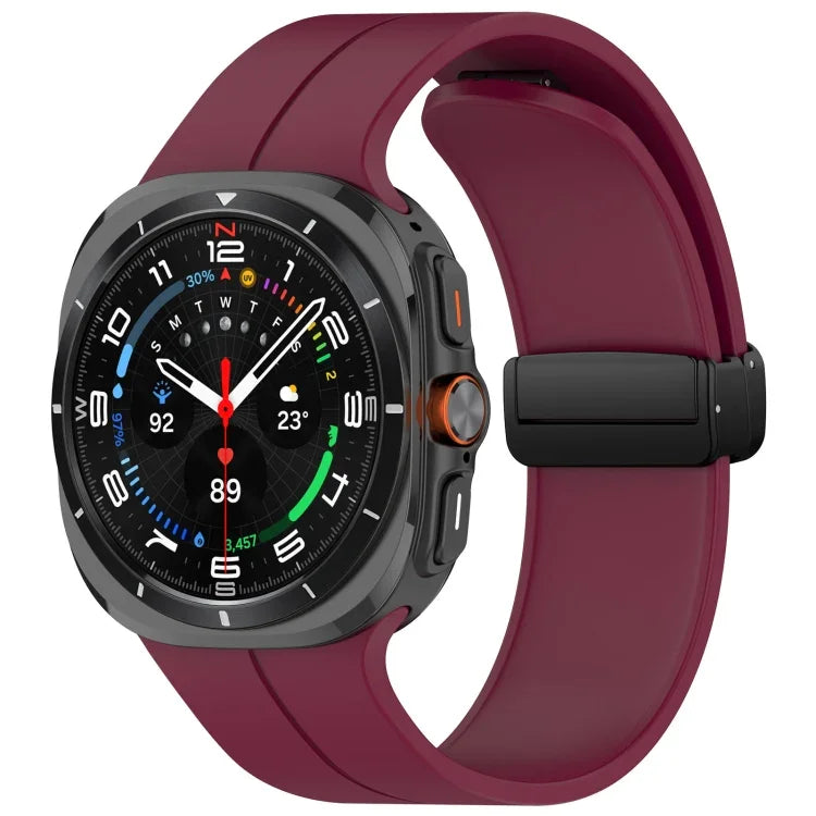 Bracelet de montre en silicone pliable à boucle magnétique style rainuré pour Samsung Galaxy Watch Ultra 47 mm