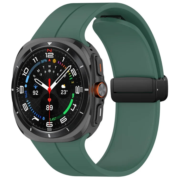 Bracelet de montre en silicone pliable à boucle magnétique style rainuré pour Samsung Galaxy Watch Ultra 47 mm