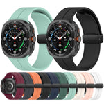 Bracelet de montre en silicone pliable à boucle magnétique style rainuré pour Samsung Galaxy Watch Ultra 47 mm