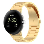 Bracelet de Montre en Métal Acier Inoxydable Trois Billes, Pour Google Pixel Watch 4 / Watch 3 45mm, Pour Google Pixel Watch 4 / 3 / 2 / 1 41mm