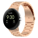 Bracelet de Montre en Métal Acier Inoxydable Trois Billes, Pour Google Pixel Watch 4 / Watch 3 45mm, Pour Google Pixel Watch 4 / 3 / 2 / 1 41mm