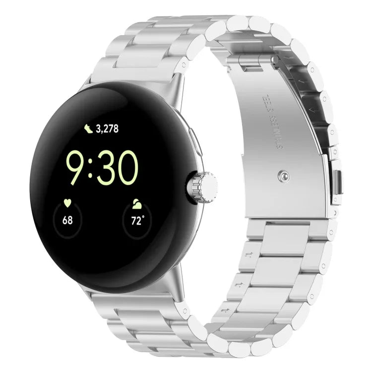 Bracelet de Montre en Métal Acier Inoxydable Trois Billes, Pour Google Pixel Watch 4 / Watch 3 45mm, Pour Google Pixel Watch 4 / 3 / 2 / 1 41mm