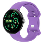 Bracelet de montre en silicone avec boucle papillon de couleur unie, Taille:L, Pour Google Pixel Watch 4 / Watch 3 45mm, Pour Google Pixel Watch 4 / 3 / 2 / 1 41mm