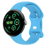 Bracelet de montre en silicone avec boucle papillon de couleur unie, Taille:L, Pour Google Pixel Watch 4 / Watch 3 45mm, Pour Google Pixel Watch 4 / 3 / 2 / 1 41mm