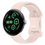 Bracelet de montre en silicone avec boucle papillon de couleur unie, Taille:L, Pour Google Pixel Watch 4 / Watch 3 45mm, Pour Google Pixel Watch 4 / 3 / 2 / 1 41mm