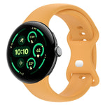 Bracelet de montre en silicone avec boucle papillon de couleur unie, Taille:L, Pour Google Pixel Watch 4 / Watch 3 45mm, Pour Google Pixel Watch 4 / 3 / 2 / 1 41mm