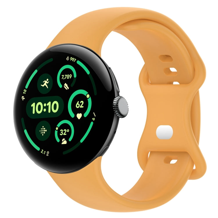 Bracelet de montre en silicone avec boucle papillon de couleur unie, Taille:L, Pour Google Pixel Watch 4 / Watch 3 45mm, Pour Google Pixel Watch 4 / 3 / 2 / 1 41mm