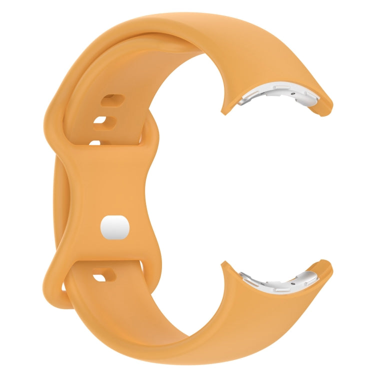 Bracelet de montre en silicone avec boucle papillon de couleur unie, Taille:L, Pour Google Pixel Watch 4 / Watch 3 45mm, Pour Google Pixel Watch 4 / 3 / 2 / 1 41mm