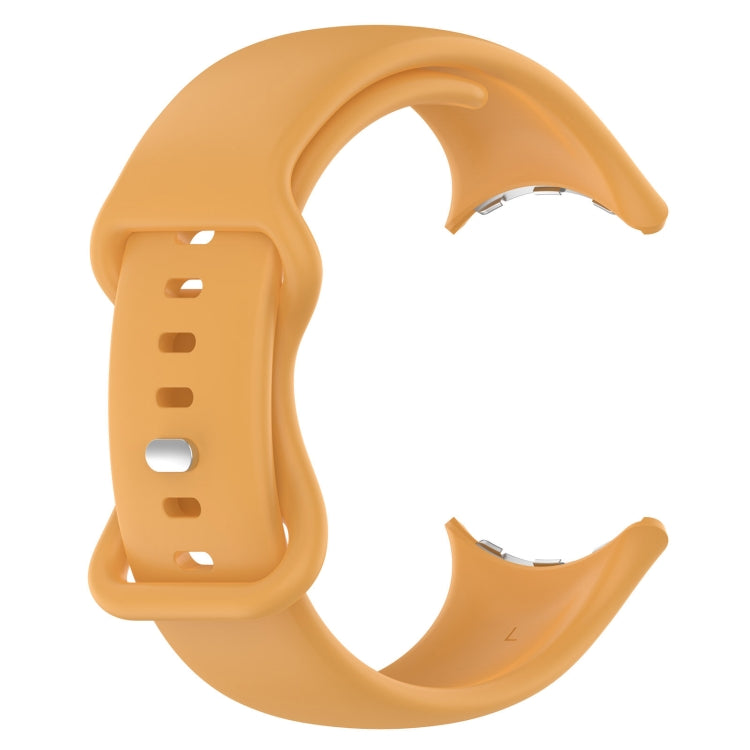 Bracelet de montre en silicone avec boucle papillon de couleur unie, Taille:L, Pour Google Pixel Watch 4 / Watch 3 45mm, Pour Google Pixel Watch 4 / 3 / 2 / 1 41mm