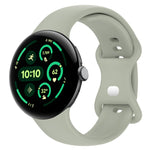 Bracelet de montre en silicone avec boucle papillon de couleur unie, Taille:L, Pour Google Pixel Watch 4 / Watch 3 45mm, Pour Google Pixel Watch 4 / 3 / 2 / 1 41mm