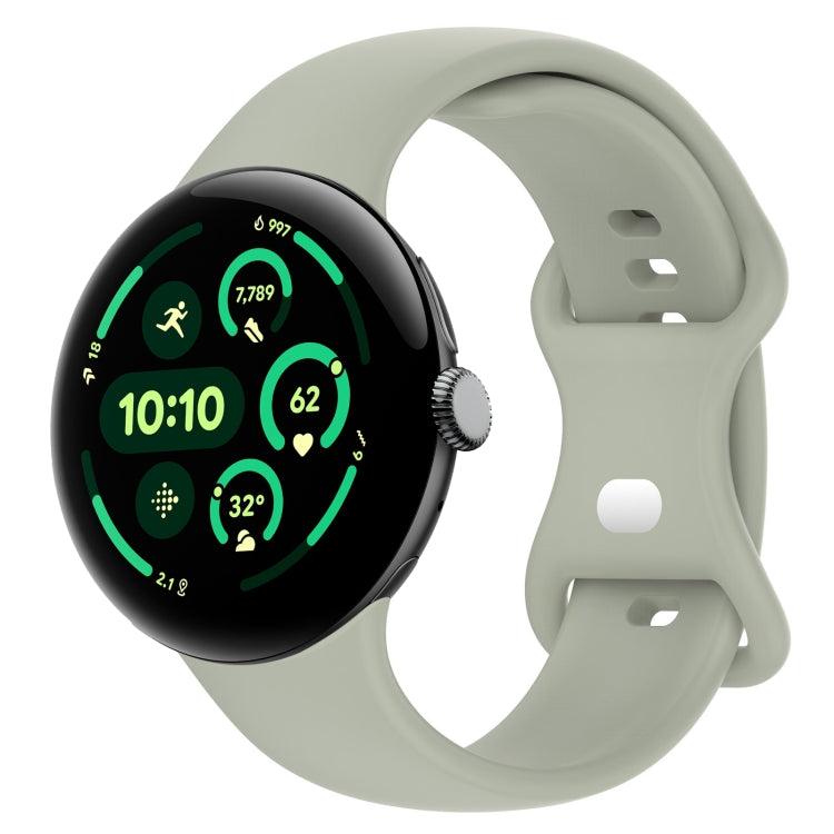Bracelet de montre en silicone avec boucle papillon de couleur unie, Taille:L, Pour Google Pixel Watch 4 / Watch 3 45mm, Pour Google Pixel Watch 4 / 3 / 2 / 1 41mm
