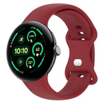 Bracelet de montre en silicone avec boucle papillon de couleur unie, Taille:L, Pour Google Pixel Watch 4 / Watch 3 45mm, Pour Google Pixel Watch 4 / 3 / 2 / 1 41mm