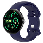 Bracelet de montre en silicone avec boucle papillon de couleur unie, Taille:L, Pour Google Pixel Watch 4 / Watch 3 45mm, Pour Google Pixel Watch 4 / 3 / 2 / 1 41mm