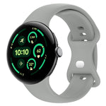 Bracelet de montre en silicone avec boucle papillon de couleur unie, Taille:L, Pour Google Pixel Watch 4 / Watch 3 45mm, Pour Google Pixel Watch 4 / 3 / 2 / 1 41mm