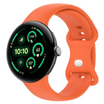 Bracelet de montre en silicone avec boucle papillon de couleur unie, Taille:L, Pour Google Pixel Watch 4 / Watch 3 45mm, Pour Google Pixel Watch 4 / 3 / 2 / 1 41mm