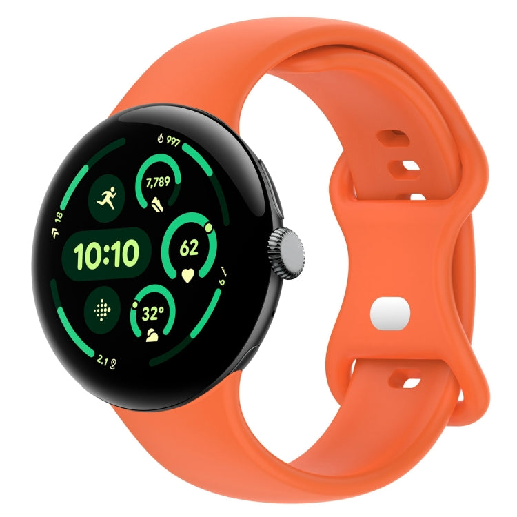 Bracelet de montre en silicone avec boucle papillon de couleur unie, Taille:L, Pour Google Pixel Watch 4 / Watch 3 45mm, Pour Google Pixel Watch 4 / 3 / 2 / 1 41mm