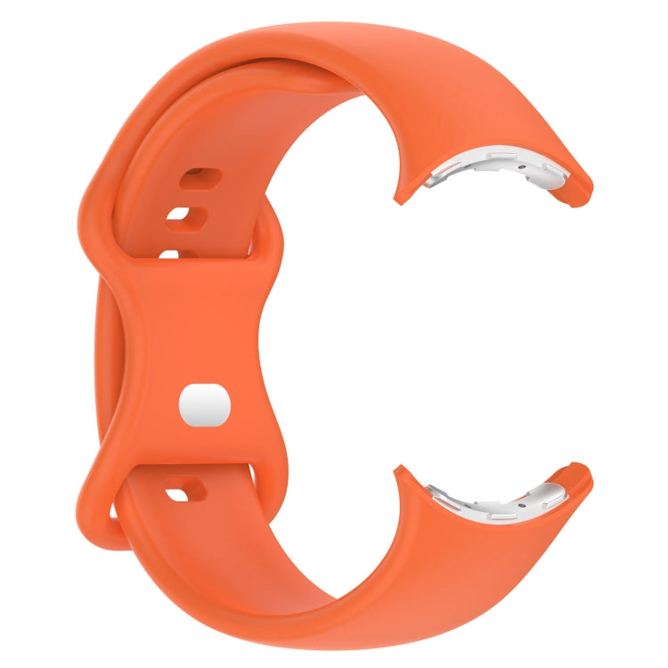 Bracelet de montre en silicone avec boucle papillon de couleur unie, Taille:L, Pour Google Pixel Watch 4 / Watch 3 45mm, Pour Google Pixel Watch 4 / 3 / 2 / 1 41mm