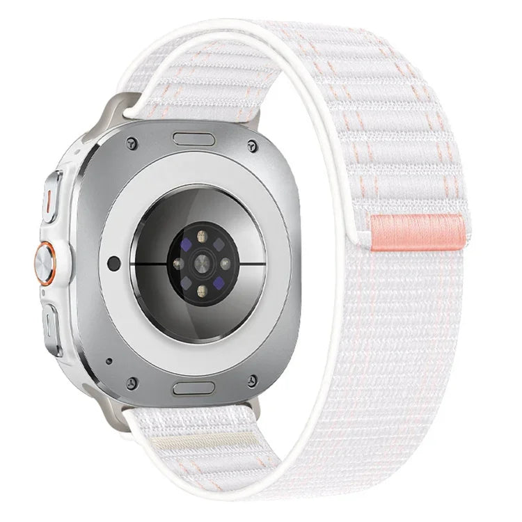 Bracelet de montre en nylon à motif vagues pour Samsung Galaxy Watch Ultra 47 mm / Ultra 2025, fermeture auto-agrippante.