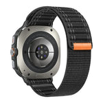 Bracelet de montre en nylon à motif vagues pour Samsung Galaxy Watch Ultra 47 mm / Ultra 2025, fermeture auto-agrippante.