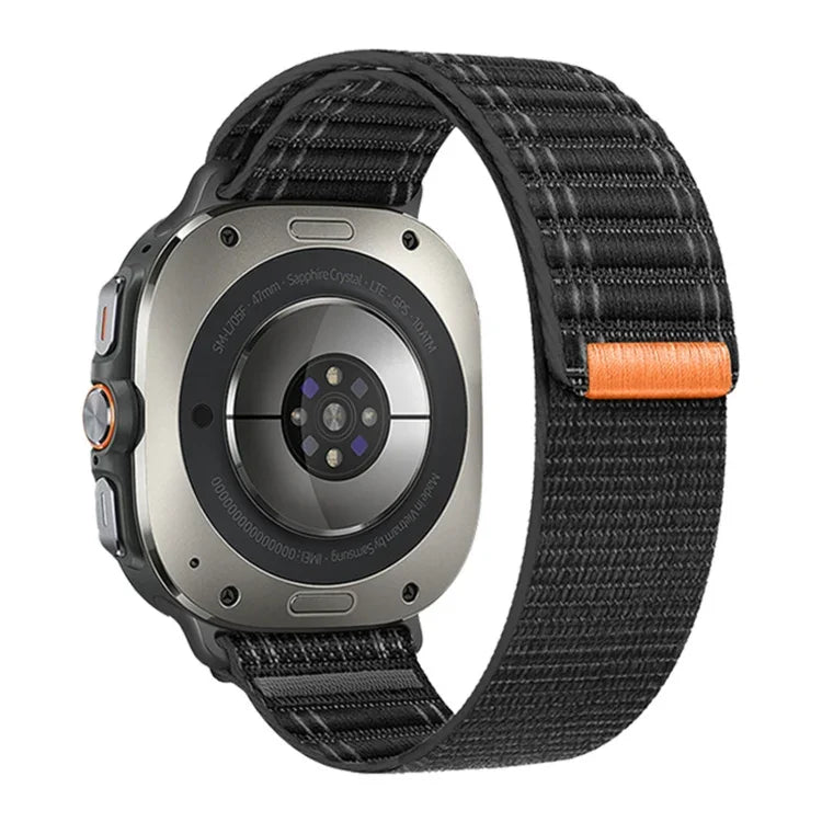Bracelet de montre en nylon à motif vagues pour Samsung Galaxy Watch Ultra 47 mm / Ultra 2025, fermeture auto-agrippante.