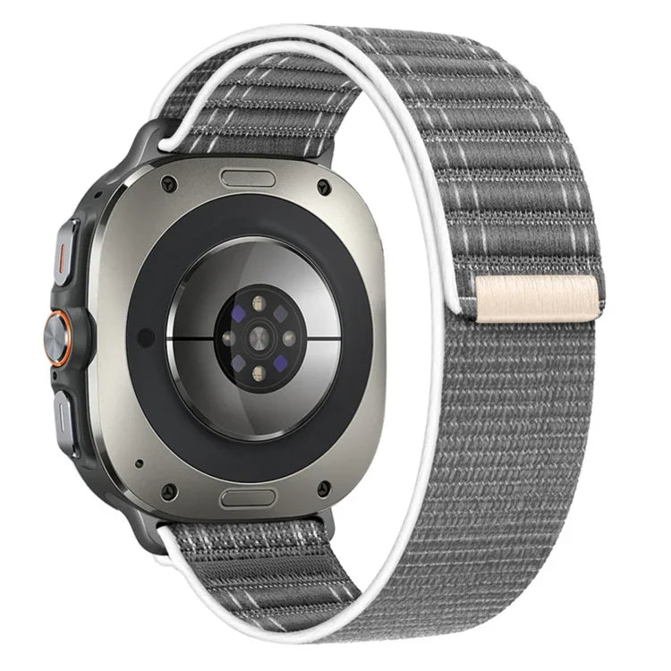 Bracelet de montre en nylon à motif vagues pour Samsung Galaxy Watch Ultra 47 mm / Ultra 2025, fermeture auto-agrippante.