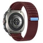 Bracelet de montre en nylon à motif vagues pour Samsung Galaxy Watch Ultra 47 mm / Ultra 2025, fermeture auto-agrippante.