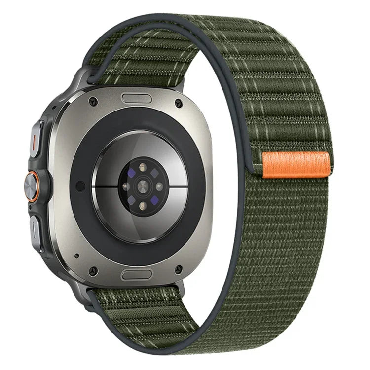 Bracelet de montre en nylon à motif vagues pour Samsung Galaxy Watch Ultra 47 mm / Ultra 2025, fermeture auto-agrippante.