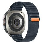 Bracelet de montre en nylon à motif vagues pour Samsung Galaxy Watch Ultra 47 mm / Ultra 2025, fermeture auto-agrippante.
