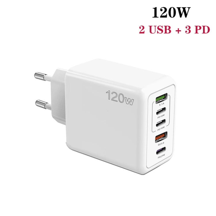 Chargeur multiport 120W 3 PD Type-C double USB pour téléphones mobiles, prise EU, prise EU