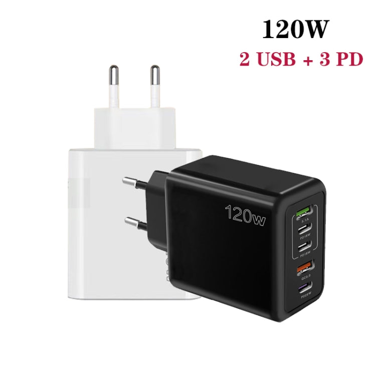 Chargeur multiport 120W 3 PD Type-C double USB pour téléphones mobiles, prise EU, prise EU